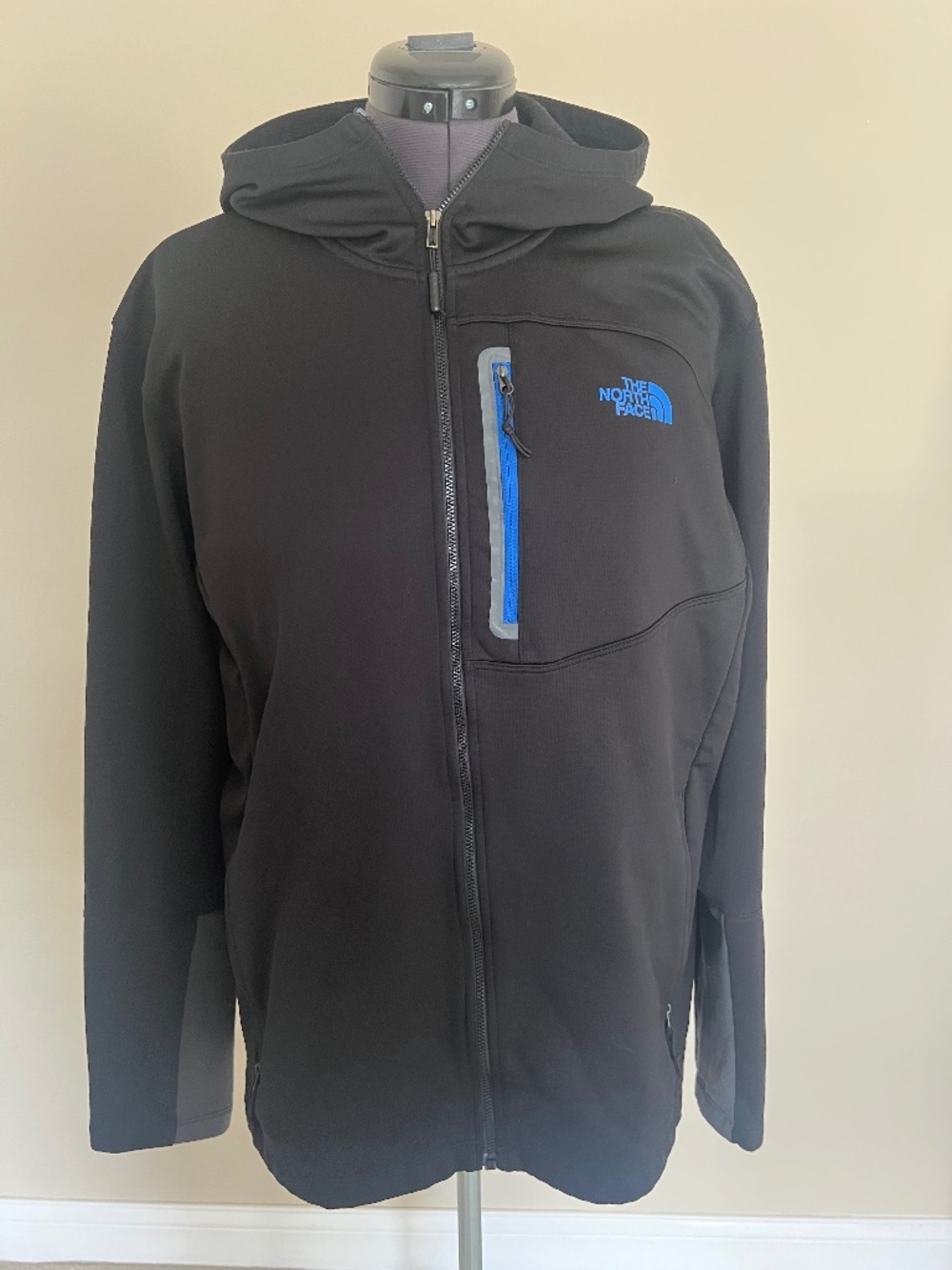 The North Face Canyonlands 1/2 Zip Pullover mens XL Black with Blue accent zip